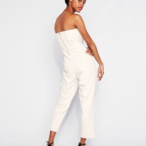 white strapless jumpsuit express